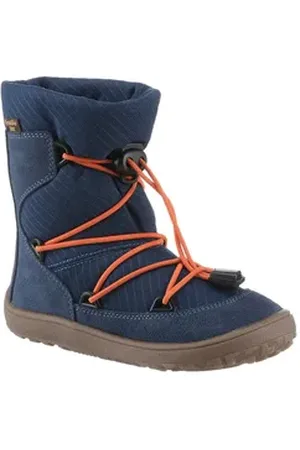 Froddo ® BAREFOOT TEX TRACK WOOL Barfußschuh Winterstiefel, Snowboots, Schlupfstiefel mit TEX-Membrane blau|orange 31 EU