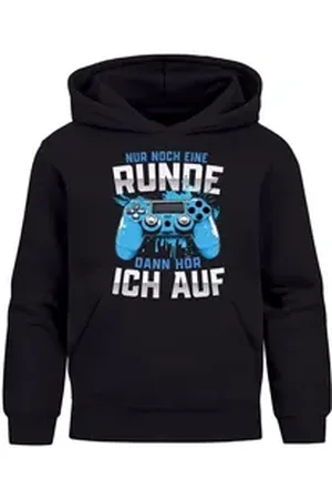 MoonWorks Hoodie Kinder Hoodie Jungen Gaming Aufdruck Spruch lustig Konsole schwarz 128