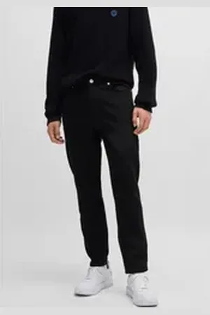 HUGO BOSS Blue Tapered-fit-Jeans Brody mit Stone-washed-Finish schwarz 38