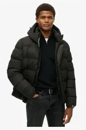 Superdry Steppjacke HOODED MICROFIBRE SPORT PUFFER schwarz XL