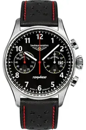 Bauhaus Chronograph Tornado 2770-2, Quarzuhr, Armbanduhr, Herrenuhr, Made in Germany, analog, Tag schwarz