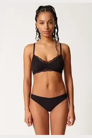 Skiny Soft-BH Classicotton V-Ausschnitt mit transparenter Spitze schwarz 40
