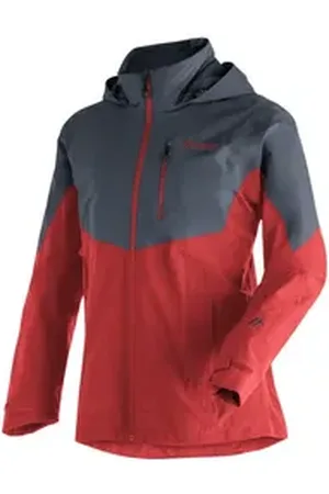 Maier Sports Outdoorjacke Halny rec M Herren Funktionsjacke, wasserdichte Regenjacke mit Kapuze, Wanderjacke rot 52