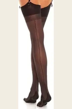 Glamory Strapsstrümpfe mit Rückwärtige Naht DELIGHT (Packung, 1-Paar, 1er-Pack) mit dezentem Glanz schwarz 60-62 (4XL)