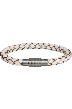 Amello Edelstahlarmband Armband weiß Herren Armschmuck (Armband), Herren Armband ca. 19cm, Edelstahl (Stainless Steel), Farbe: weiß weiß