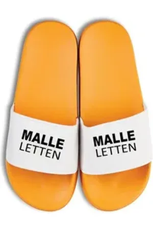 Youth Designz Herren Damen Badelatschen "Malle Letten" Fun-Print lustig Geschenk Badeschuh mit witzigen Aufdruck für Männer und Frauen um ein Statement zu setzen gelb 40/41