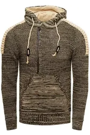 Rusty Neal Kapuzensweatshirt Knitwear mit praktischem Reißverschluss braun XL