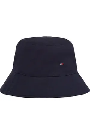 Tommy Hilfiger Fischerhut SMALL FLAG BUCKET HAT Logostickerei, Sonnenschutz blau S/M