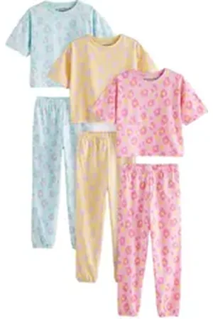 Next Pyjama 3er-Pack Schlafanzug mit Jogginghose Animal-Print (6 tlg) bunt 98 (3 J.)