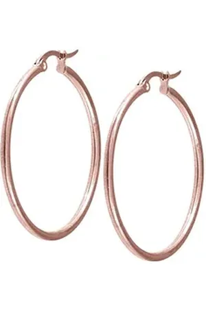Karisma Paar Creolen 1 Paar Klassische Damen Edelstahl 316 L Stärke 2mm, ERH-01 Farbwahl - Rosegold, 60mm