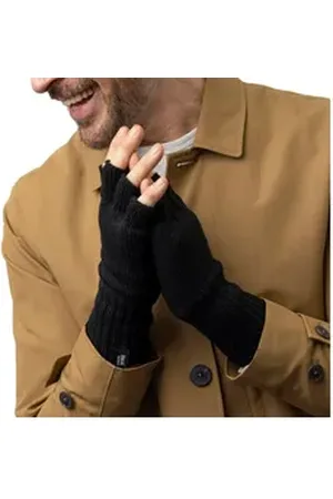 Heat Holders Strickhandschuhe Fingerlose Herrenhandschuhe schwarz