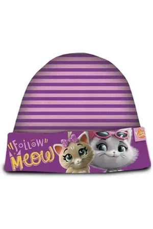 44 Cats Fleecemütze Mütze Kuschelige Mütze für kalte Tage lila