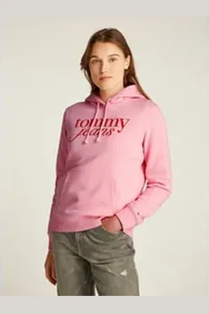 Tommy Hilfiger Hoodie TJW REG ESS LOGO HOODIE EXT mit Logodruck, Stickerei rosa L (40)