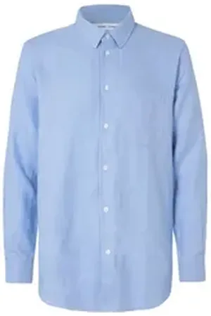 Samsøe Samsøe Langarmhemd Herren Leinenhemd LIAM NF (1-tlg) blau XXL