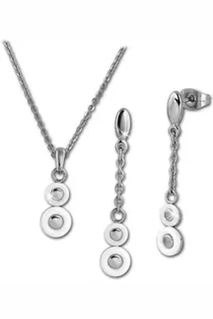 Amello Schmuckset Edelstahlschmuckset Keramik Circle (2-tlg., Schmucksets), Damen Schmucksets, Edelstahl (Stainless Steel), Farbe: silberfarben, w silberfarben