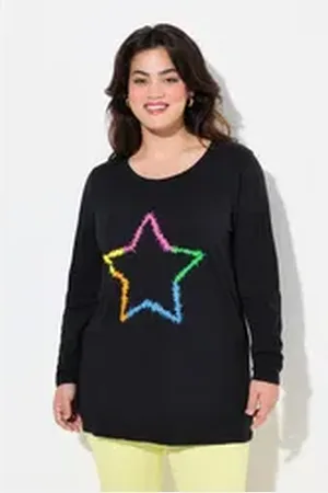Angel of Style Angel of Style Longsleeve Langarmshirt Neon-Stern schwarz 48