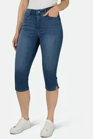 Stooker Women 7/8-Jeans Capri Denim Skinny Fit Skinny Fit Casual Clean Wash Denim Jeans Magic Shape Effekt für Damen blau 40
