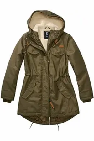 Brandit Brandit Parka Damen Winter Jacke Parka Mantel Outdoor Jacke warm Teddyfell grün XXL
