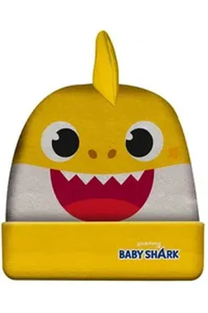 Baby Shark Fleecemütze 3D-Hut Onesize Niedlicher Kopfschutz für kalte Tage gelb