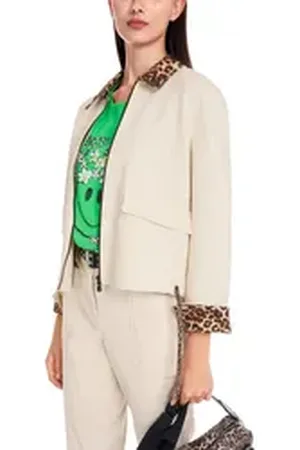 Marc Cain Sweatjacke "Happy Classics" Premium Damenmode Sweatjacke in Jersey mit Zipp beige 5 (42)