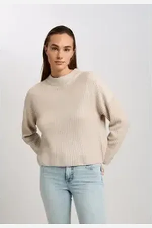 Marc Aurel Stehkragenpullover weiß 36