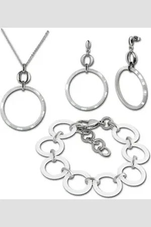 Amello Schmuckset Edelstahlschmuckset Circle Keramik (3-tlg., Schmucksets), Damen Schmucksets, Edelstahl (Stainless Steel), Farbe: silberfarben, w silberfarben