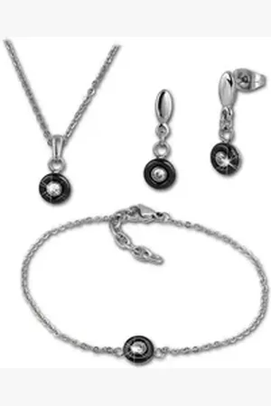 Amello Schmuckset Edelstahlschmuckset Keramik (3-tlg., Schmucksets), Damen Schmucksets, Edelstahl (Stainless Steel), Farbe: silberfarben, s silberfarben