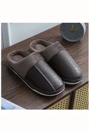 Golden Damen Herren Komfort Memory Foam Hausschuhe Damen Plüsch Fleece Plüsch Hausschuhe braun 40/41(Passende 39/40 Füße)