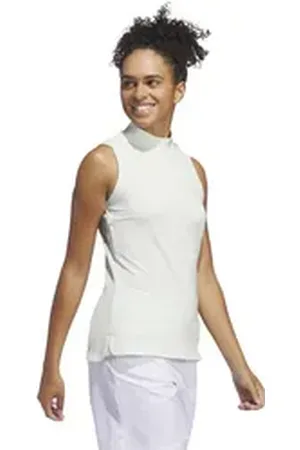 adidas Sportswear Poloshirt ULTIMATE365 SLEEVELESS MOCK NECK POLOSHIRT Damen (1-tlg) Angedeuteter Kragen I Regulär grün S