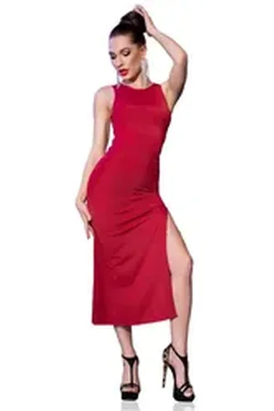 Chilirose Partykleid Langes Kleid CR4441 rot - (L/XL,S/M) rot S/M