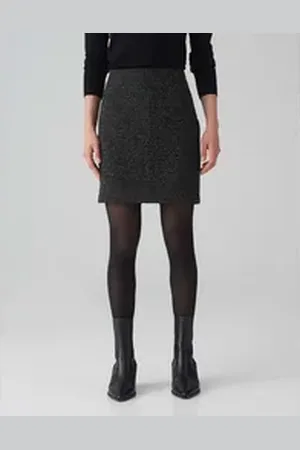 Opus Bleistiftrock Minirock RAVENNA SPOTTED Slim mit Glitzer Details schwarz 34