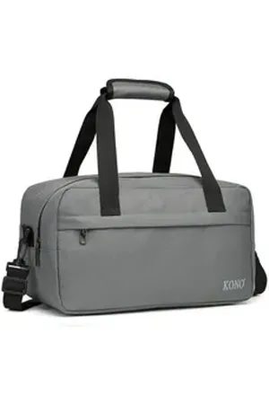 Kono Reisetasche Handgepäck Tasche Unisex Gym Henkeltasche Weekender grau L(55x35x25cm)