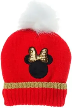 Disney Bommelmütze Mädchen Kinder Winter-Mütze Bommelmütze rot 54