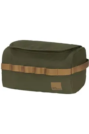 Jack Wolfskin Kulturbeutel Washbag Konya, aufgesetztes Logo-Patch auf Vorderseite grün
