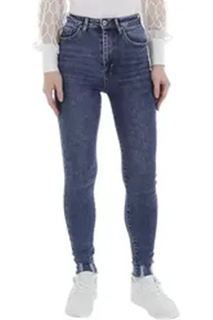 Ital-Design Skinny-fit-Jeans Damen Freizeit (88578942) Destroyed-Look Stretch High Waist Jeans in Blau blau XS/34