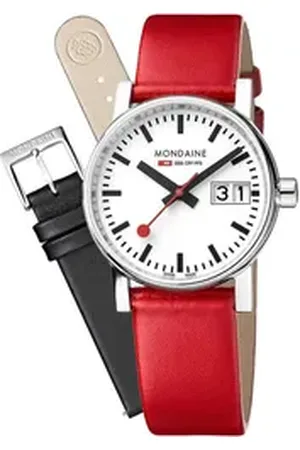 Mondaine Quarzuhr MSE.30210.LCV.SET Damenuhr evo2 SBB vegan Set m. zwei Bänder MSE.30210.LCV.SET Damenuhr evo2 SBB vegan Set m. zwei Bändern 30mm 3ATM