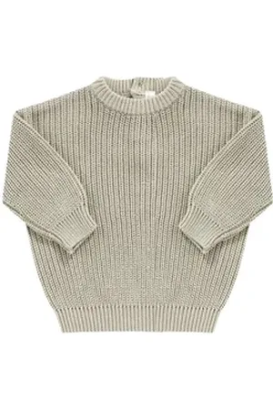 Jacky Strickpullover Baby Kind Strickpullover Oversize, ver. Farben (1-tlg) Breites Rippenstrick, Bio-Baumwolle, Bequem beige 80