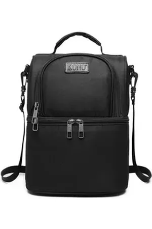 Kono Reisetasche Isolierte Lunchtasche Kühltasche Thermo Lunchbox Picknicktaschen schwarz