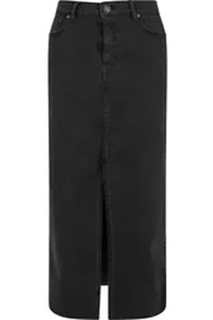 Urban classics Sommerrock Ladies High Slit Denim Skirt (1-tlg) schwarz 27