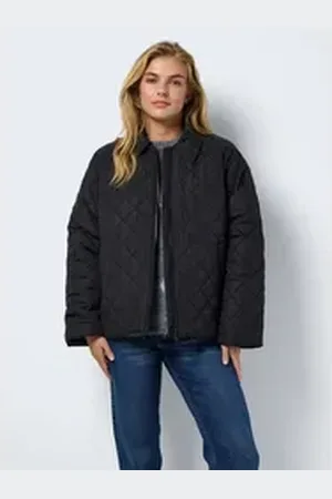 Noisy May Winterjacke Leichte Winter Steppjacke Dekoratives Oversize Design NMGILLY QUILTED JACKET FWD DD schwarz S