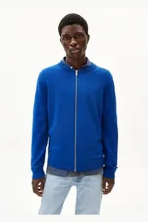 Armedangels Cardigan AGAAMON Herren Strickjacke aus Bio-Baumwolle (1-tlg., Regular Fit) Strickjacke aus Bio-Baumwolle blau L/50/52