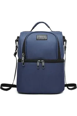 Kono Reisetasche Isolierte Lunchtasche Kühltasche Thermo Lunchbox Picknicktaschen blau