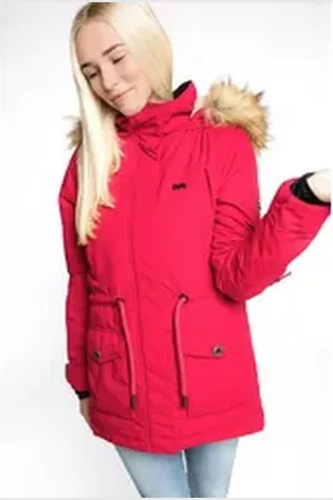 CNSRD Winterjacke FLORA WOMEN OS Parka & Winterjacke. Kurzmantel mit abnehmbarer Kapuze. mit Webpelz rosa 40