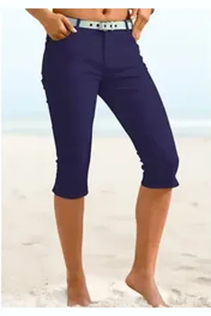 beachtime 3/4-Hose mit Elasthan, Caprihose, Sommerhose blau 34