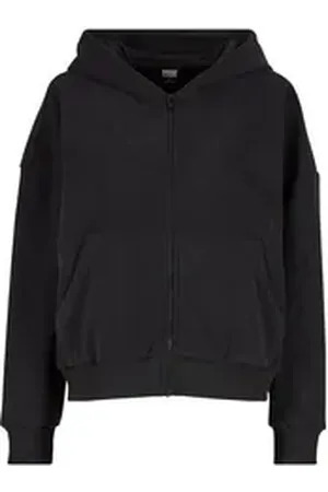 Urban classics Sweatjacke Ladies Jacquard Velvet Oversized Zip Hoody schwarz XL