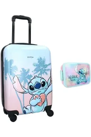 Disney Hartschalen-Trolley Lilo und Stitch 2 tlg. Set Trolley Koffer plus Lunchbox, 4 Rollen bunt