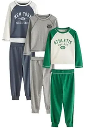 Next Pyjama Schlafanzug mit Jogginghose, 3er-Pack (6 tlg) blau 122 (7 J.)