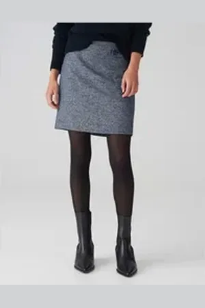 Opus Minirock Minirock RABEA FRESH A-Linie aus Viskose Mix blau 34