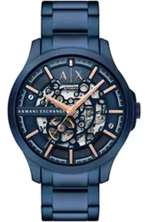 Giorgio Armani ARMANI EXCHANGE Automatikuhr AX2457, Armbanduhr, Herrenuhr, Mechanische Uhr, Edelstahlarmband, analog blau