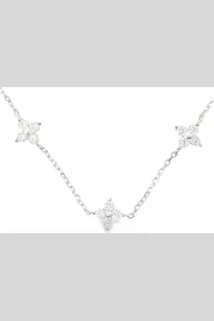 Impala Collierkettchen Kette Iris 925 Silber rhodiniert, Blümchenkette aus 925 Silber mit pinkfarbenen Zirkonia weiß